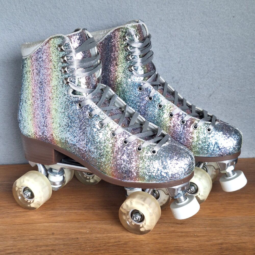 Jessica Simpson Rollstar Roller Skates Womens 11 Light Up Wheels Glitter Rainbow